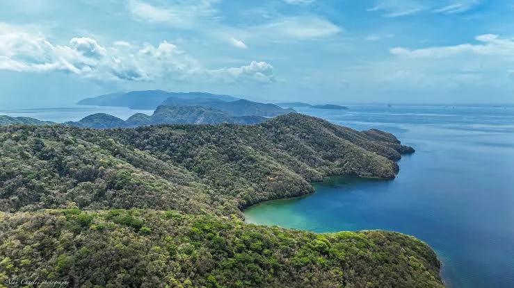 Small islands and boats in the calm waters off Chaguaramas on Trinidad's northwest peninsula