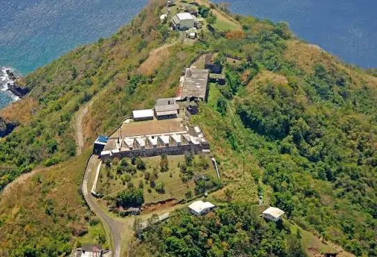 Cannons at Fort Charlotte overlooking Kingstown harbour and the Grenadines, Saint Vincent