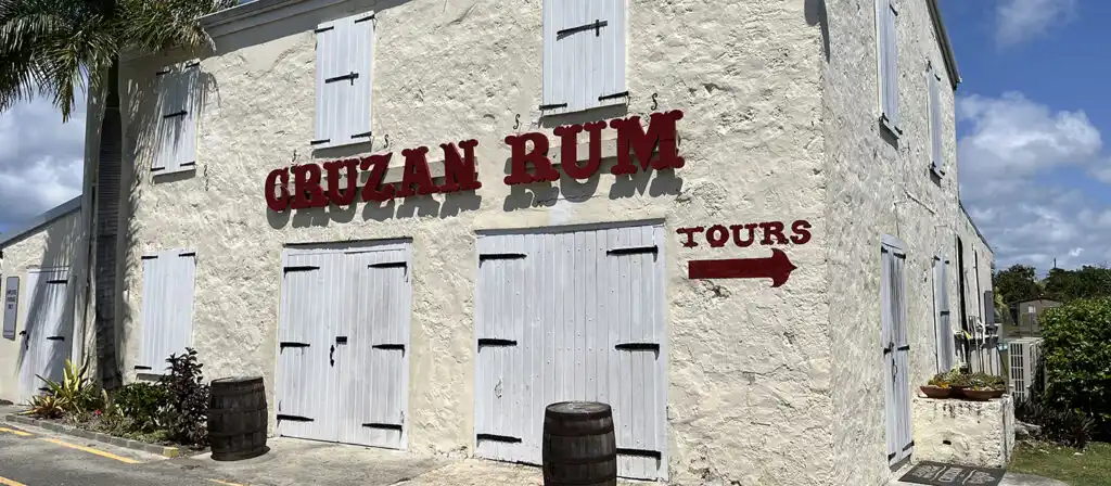 Historic sugar mill tower at the Cruzan Rum Distillery on St. Croix, US Virgin Islands