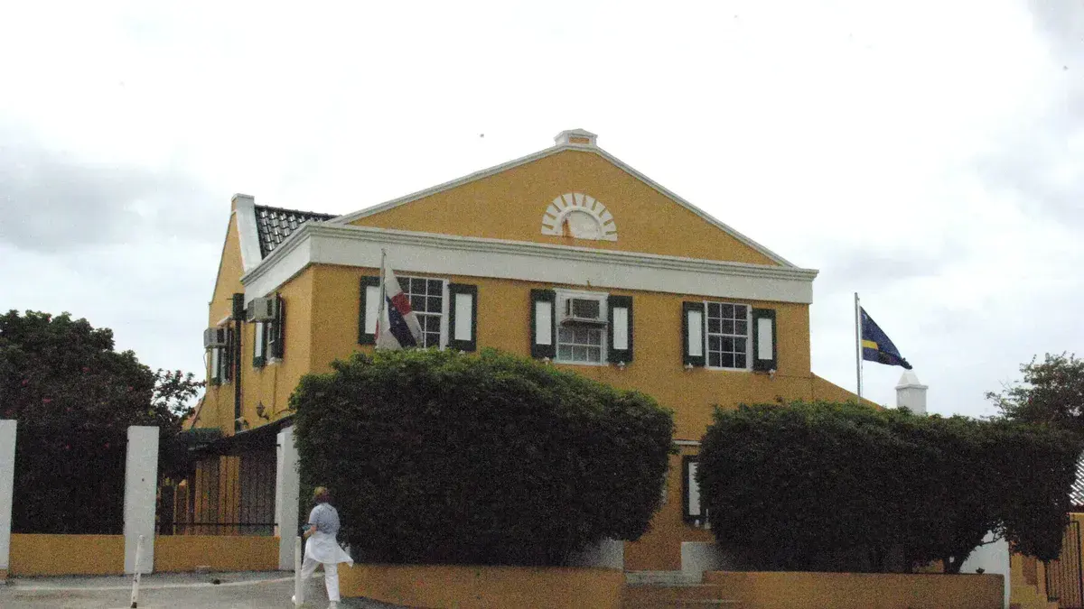 Bottles of blue Curacao liqueur on display at the Landhuis Chobolobo distillery in Curacao
